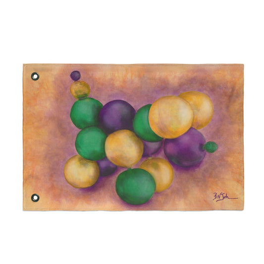 Pardi Gras Pup Double-Sided Flag