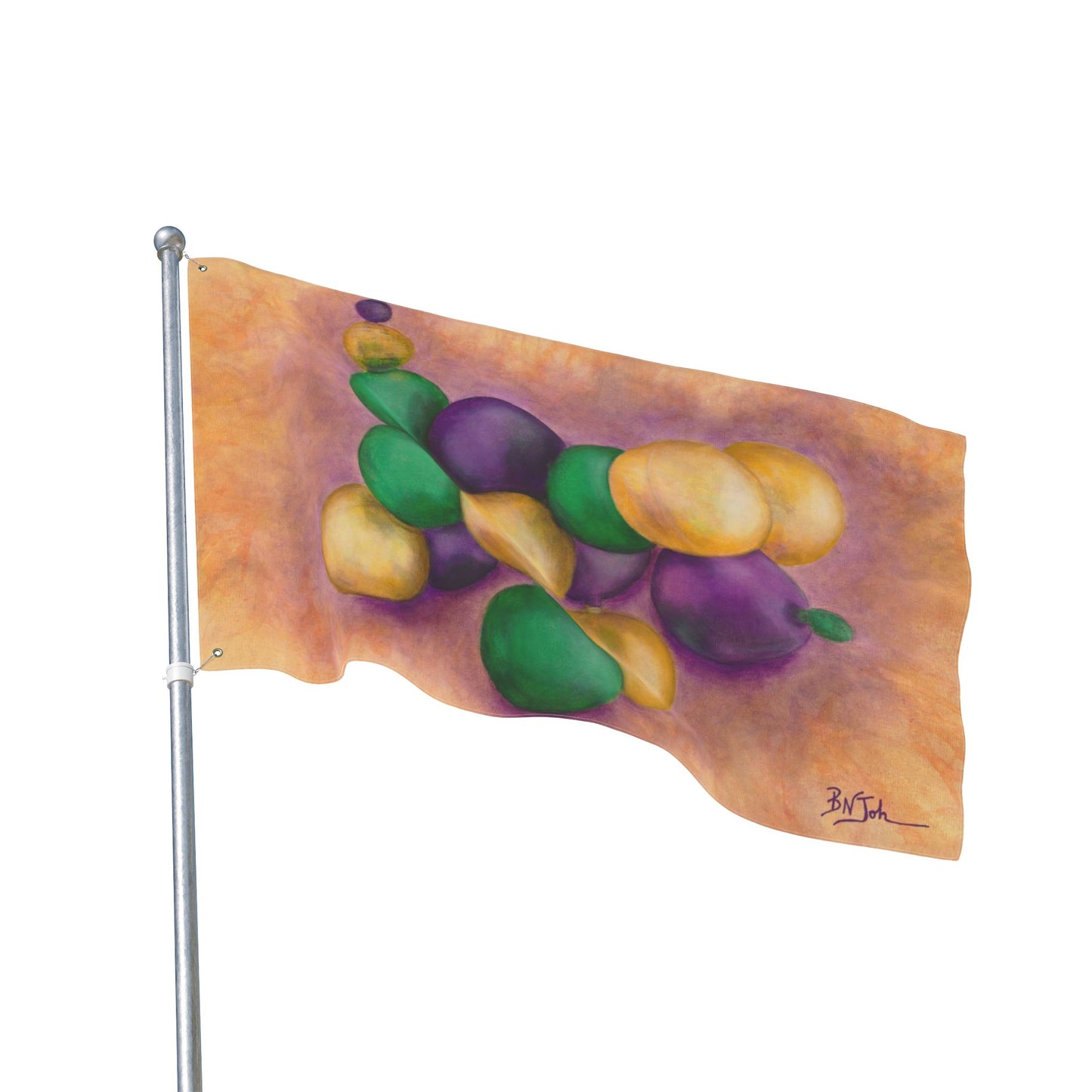 Pardi Gras Pup Double-Sided Flag