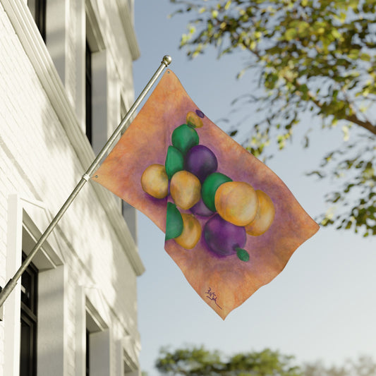 Pardi Gras Pup Double-Sided Flag