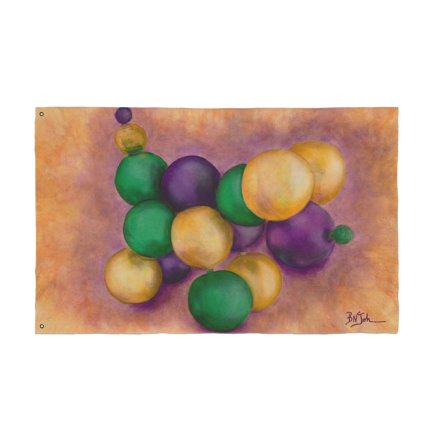 Pardi Gras Pup Double-Sided Flag